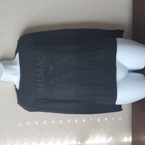 Armani Exchange A | X logo monochrome black striped sweater